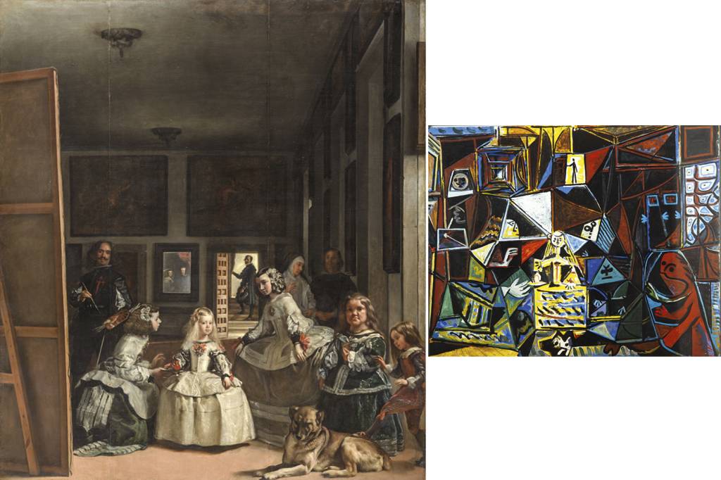 VELAZQUEZ—LAS-MENINAS-a.jpg DE UM GÊNIO A OUTRO - As Meninas, a famosa pintura de Velázquez (à esq.), de 1656: provocado pela obra de arte, Picasso a reinterpretou em 58 telas (à dir., uma delas)