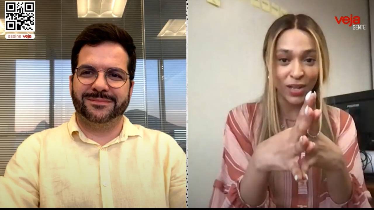 Deputada Erika Hilton é entrevistada por Valmir Moratelli, da coluna VEJA Gente