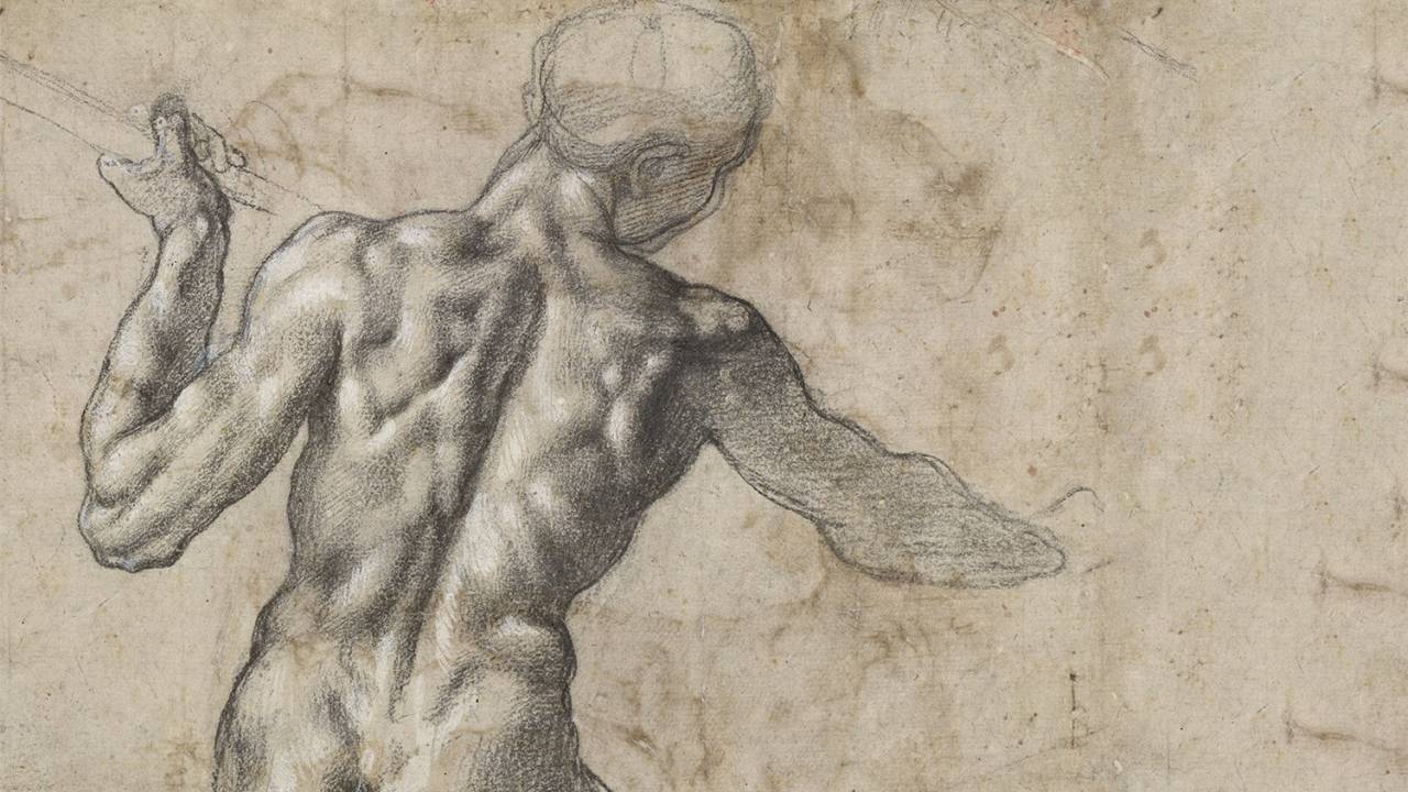 DETALHISMO NOTÁVEL - Esboço do autor: estudo da musculatura masculina com impressionante precisão nos traços
