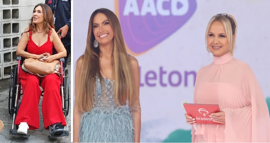 Fátima Bernardes faz pix para Teleton e grava de cadeira de rodas na Globo