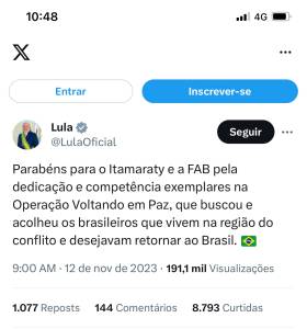 Tuíte Lula