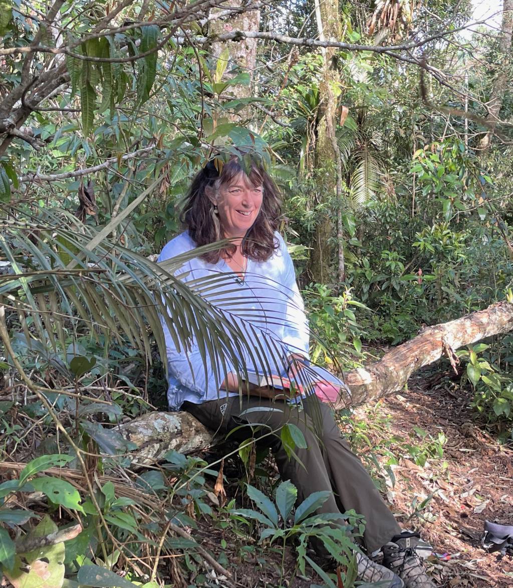 Sarah Darwin at the Araça project in the Atlantic Rainforest, Brazil with (c) Alexandre Antonelli, Araça Project. Sarah Darwin at the Araça project in the Atlantic Rainforest, Brazil with (c) Alexandre Antonelli, Araça Project.
