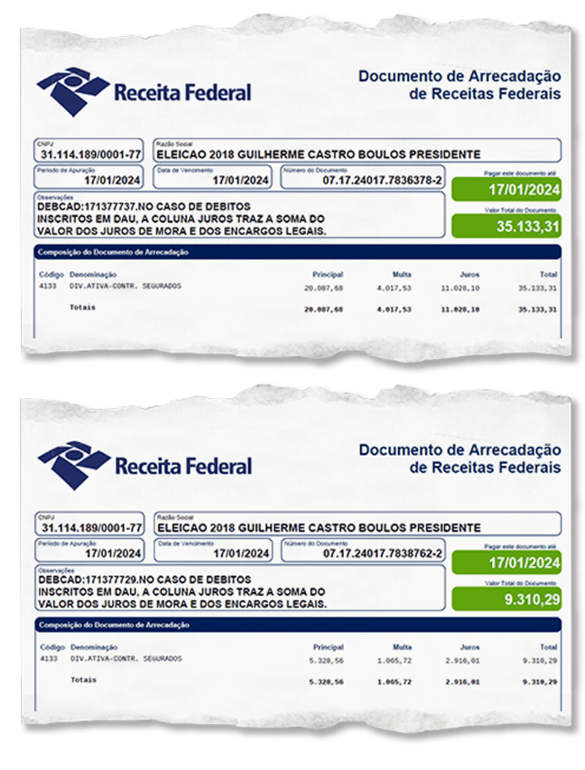 BOULOS – FAC SIMILE DOS BOLETOS reprodução