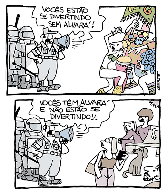 Charge de autoria de Laerte Coutinho -
