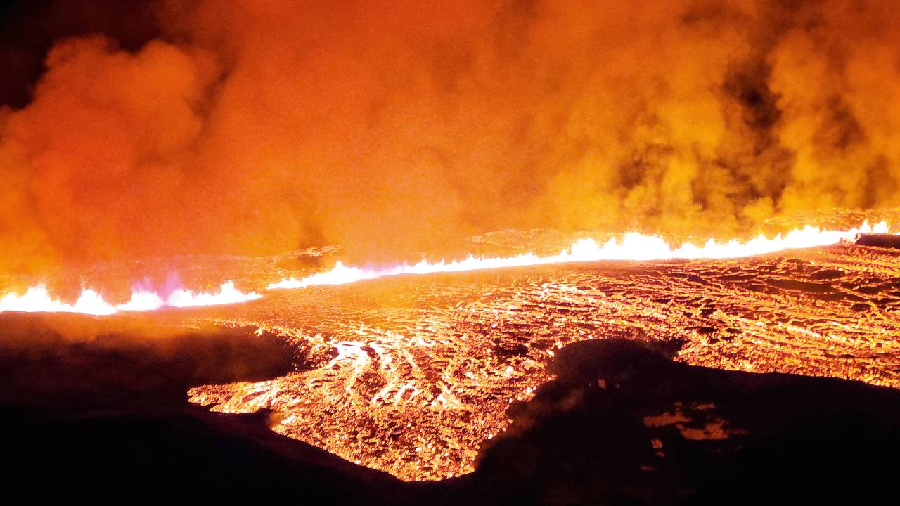 Vulcão Fagradalsfjall, na Islândia