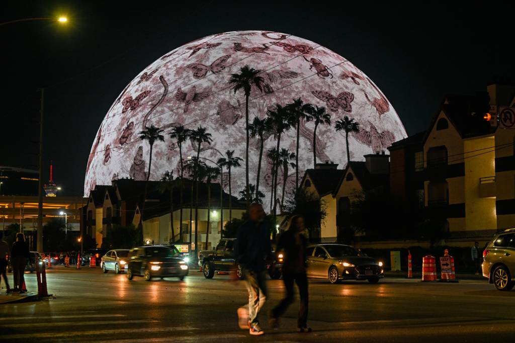 GettyImages-1697882312.jpg REFERÊNCIA - A Sphere, em Las Vegas: cúpula é inspiração de startup parceira