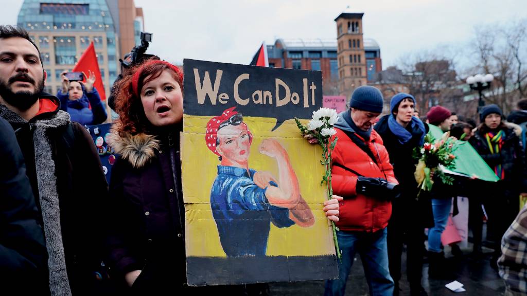 Activists Hold Women’s Strike And Rally In NYC For International Women’s Day CORAGEM - Os movimentos feministas na cola do americano #MeToo, de 2017: fundamentais