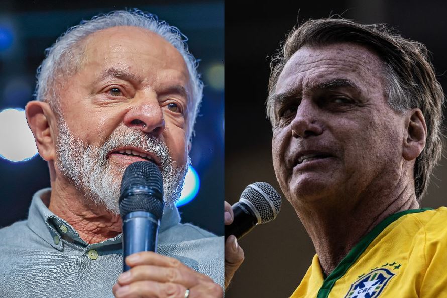 Tarcísio de Freitas e Jair Bolsonaro em manifestação na Paulista //