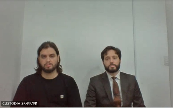O ex-assessor da Presidência Filipe Martins durante audiência de custódia