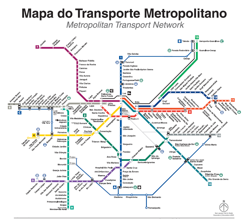 trens metro cptm Mapa das linhas e estações do Metrô e da CPTM na região metropolitana de São Paulo