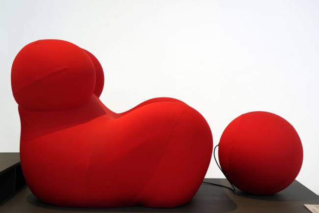 Italian Design Museum New Set Presentation MILAN, ITALY - APRIL 14: An armchair by Gaetano Pesce ' UP5 Donna and UP6 1969' is displayed at Italian Design Museum at Palazzo dell'Arte of the Triennale on April 14, 2023 in Milan, Italy. (Photo by Pier Marco Tacca/Getty Images)
