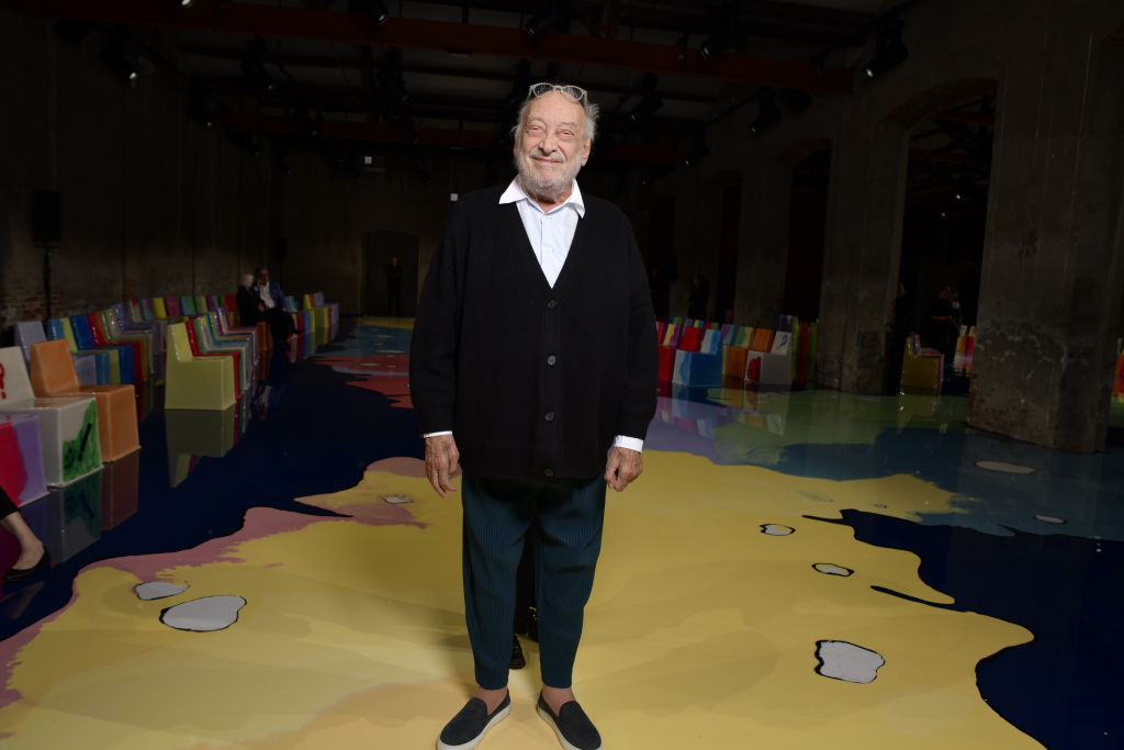 Gaetano Pesce in front row at Bottega Veneta RTW Spring/Summer 2023 photographed on September 24, 2022 in Milan, Italy. (Photo by Swan Gallet/WWD/Penske Media via Getty Images)