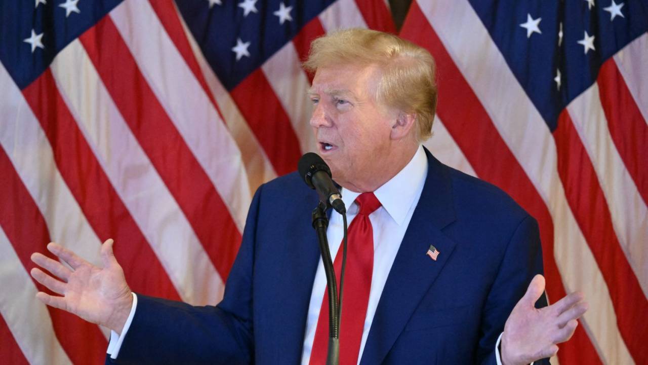 Former US President and Republican presidential candidate Donald Trump speaks during a press conference after being found guilty over hush-money charges at Trump Tower in New York City on May 31, 2024. Former US president Donald Trump railed against his criminal conviction on Friday, calling his New York trial "very unfair" and attacking the process as politicized. (Photo by ANGELA WEISS / AFP)