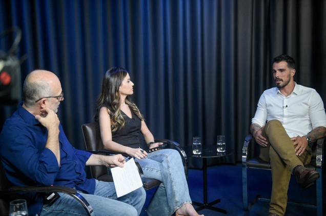O medalhista olímpico, Bruno Fratus, durante entrevista ao programa "Amarelas On Air, com os jornalistas Fábio Altman e Marcela Rahal O medalhista olímpico, Bruno Fratus, durante entrevista ao programa "Amarelas On Air, com os jornalistas Fábio Altman e Marcela Rahal