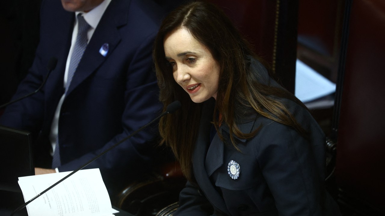 A vice-presidente da Argentina, Victoria Villaruel