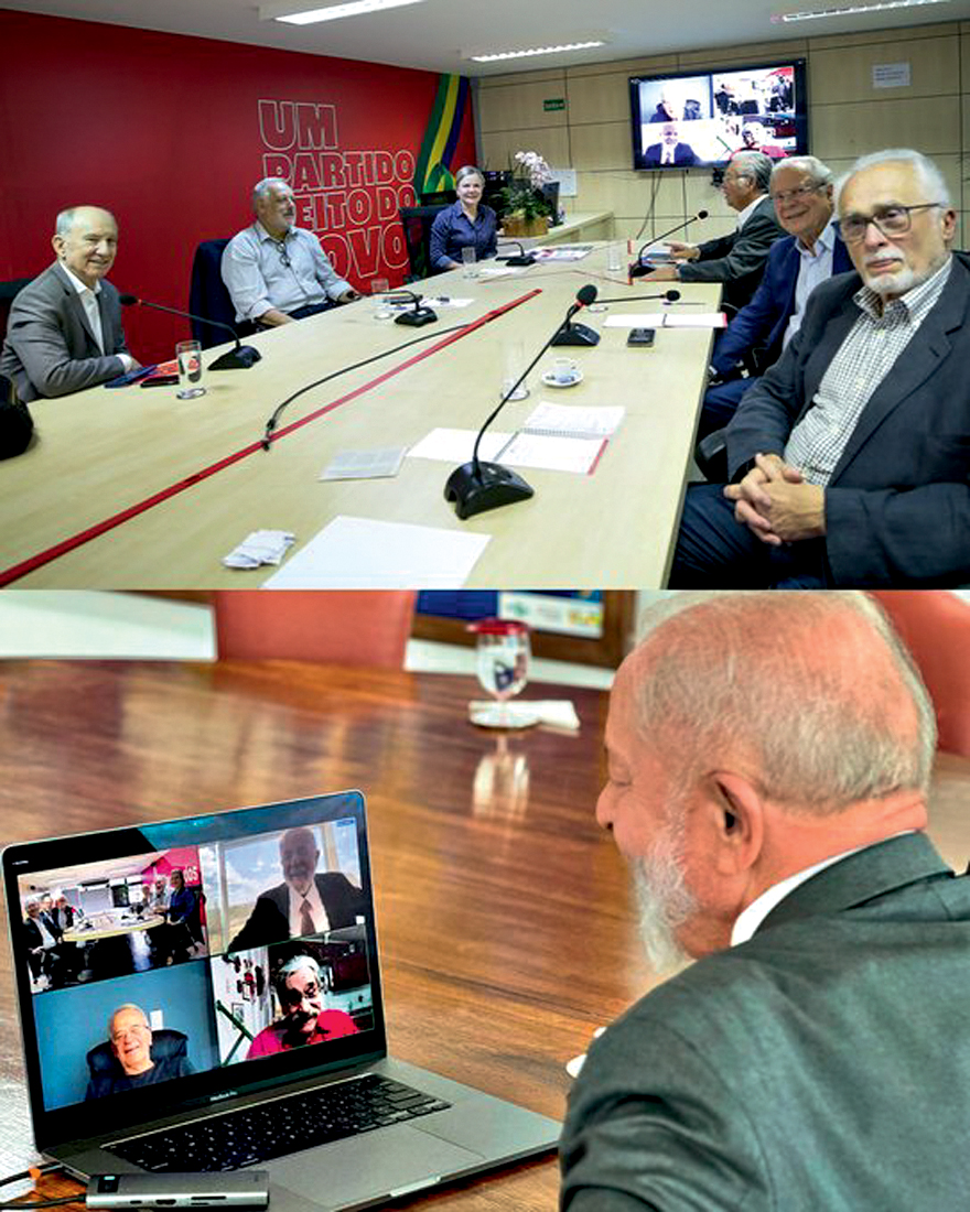 3 – LULA – VIDEOCONFERENCIA a internet .jpg Crédito: X @ptbrasil ou Twitter @ptbrasil - - - 10 jun 2024 Os ex-presidentes do PT participaram hoje de um encontro promovido pela presidenta do partido, Gleisi Hoffmann ( @gleisi ), e pelo presidente da Fundação Perseu Abramo ( @fpabramo ), Paulo Okamotto, na sede do Diretório Nacional em Brasília. https://x.com/ptbrasil/status/1800255170976309556