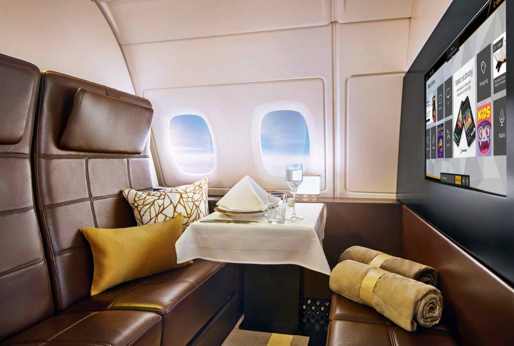 ETIHAD.jpeg CONFORTO - Cabine da Etihad: a mais luxuosa disponível hoje