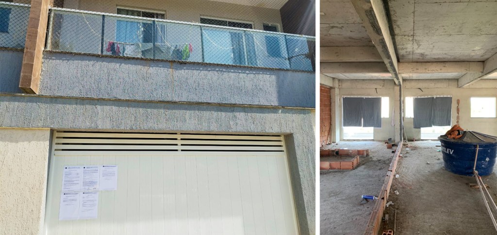 GOLPE DA FACHADA - Construção irregular: roupas na varanda (à esq.) escondem o interior ainda em obras