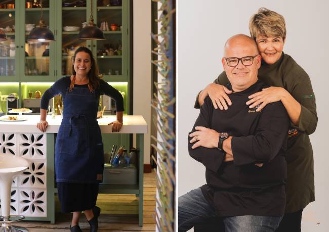 Chefs Ana Bueno e o casal Ricardo e Margareth Rocha_Crédito Luciana Serra Chefs Ana Bueno e o casal Ricardo e Margareth Viana_Crédito Luciana Serra