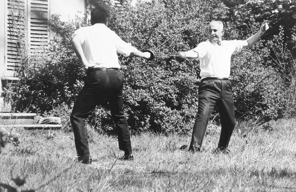 Duel Between Gaston Defferre And The Deputy Ribiere In 1967 FRANCE - MAY 02: Duel Between Gaston Defferre And The Deputy Ribiere In 1967. (Photo by Keystone-France/Gamma-Keystone via Getty Images)