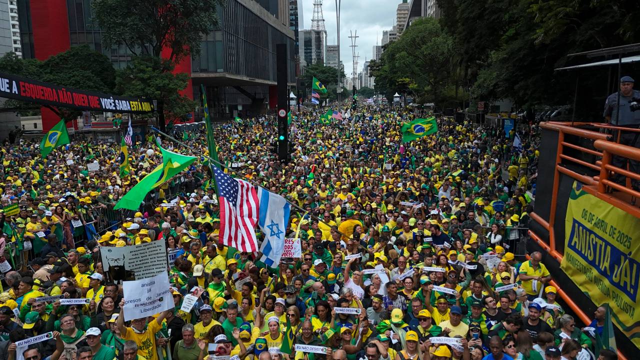 Ato de Jair Bolsonaro na Avenida Paulista, em São Paulo (06/04/2025)