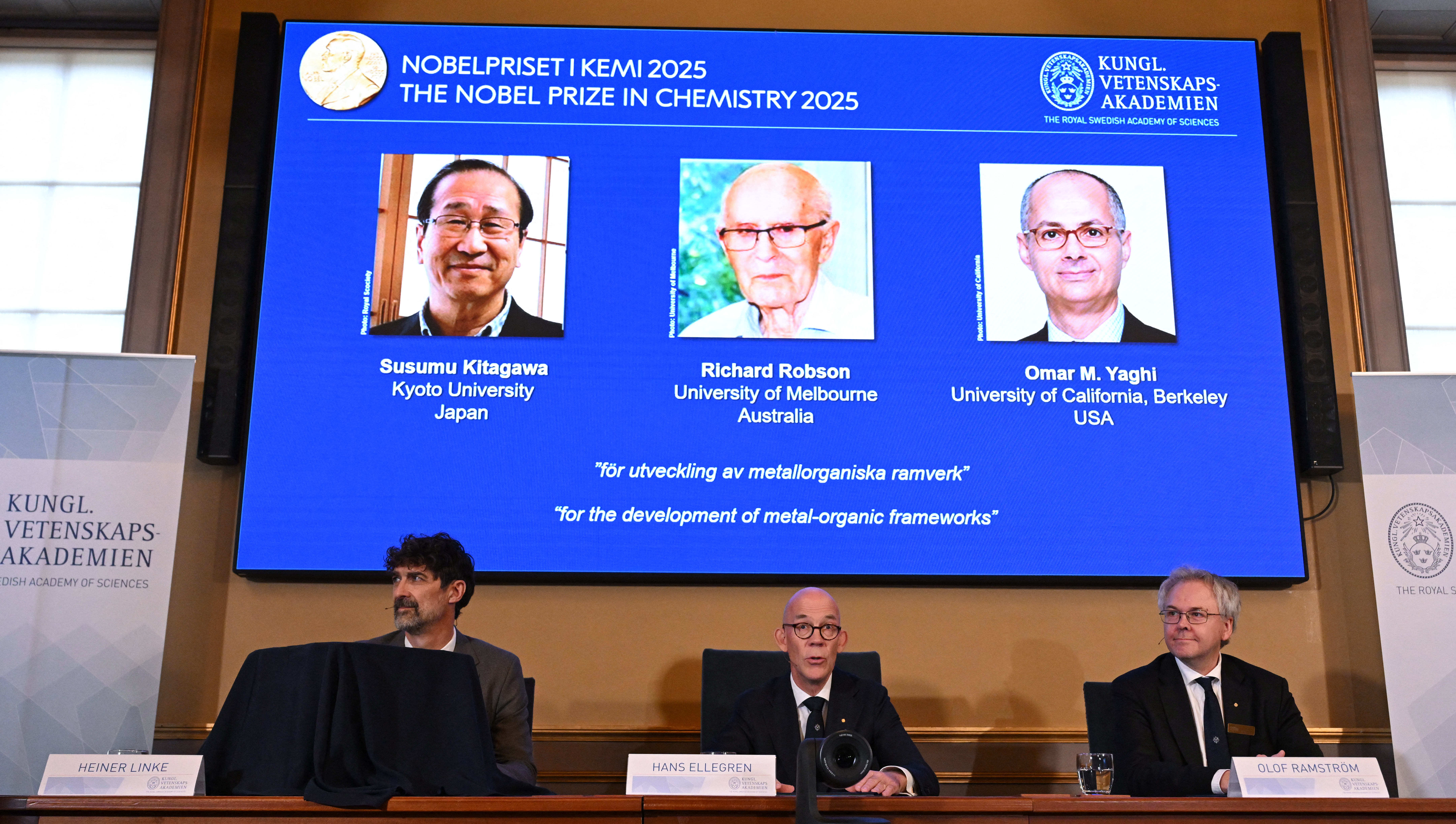 O Prêmio Nobel de Química foi para trio que criou estruturas metal-orgânicas