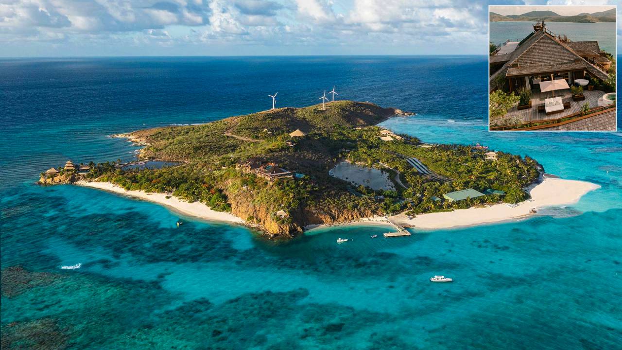 NECKER ISLAND - Ilhas Virgens Britânicas - Ilha privativa do empresário britânico Richard Branson, é um dos destinos mais exclusivos do mundo, com acomodações de tirar o fôlego, areia branca, esportes aquáticos e alta gastronomia. Por lá passaram personalidades como o ex-presidente dos Estados Unidos Barack Obama, a ex-modelo e empresária Kate Moss e a atriz Kate Winslet. Preço: 790 000 reais por noite, para grupos de até 48 pessoas.