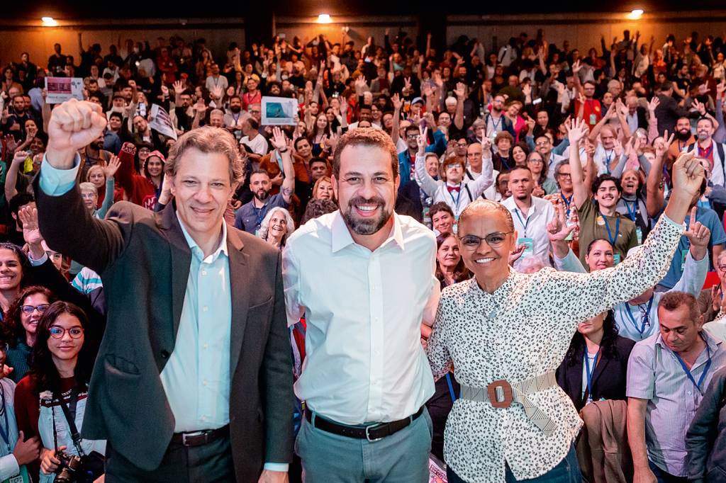 2D-(1)-FERNANDO-HADDAD-e-MARINA-SILVA-e-GUILHERME-BOULOS-2024-5-c.jpg PRIORIDADE - Haddad e Marina com Boulos: ao lado de Lula, ministros irão às ruas para a disputa da maior cidade do país