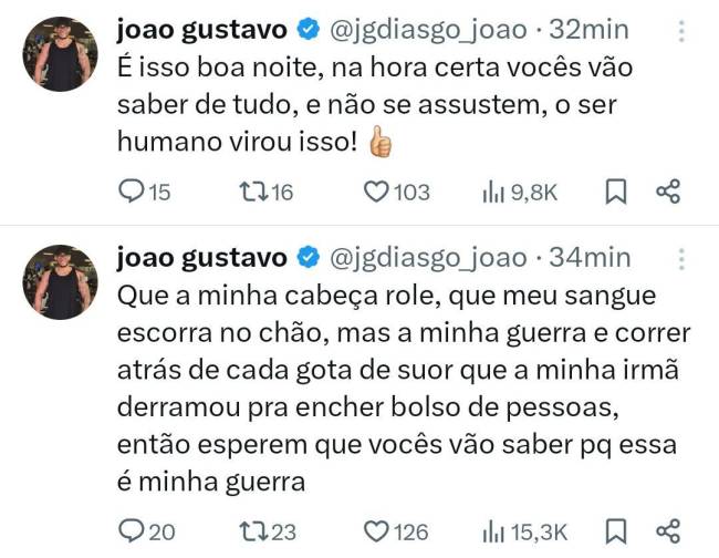ce3e5e90-db55-47dc-a457-6bd8f8b09475 Postagens de João Gustavo, irmão de Marília Mendonça