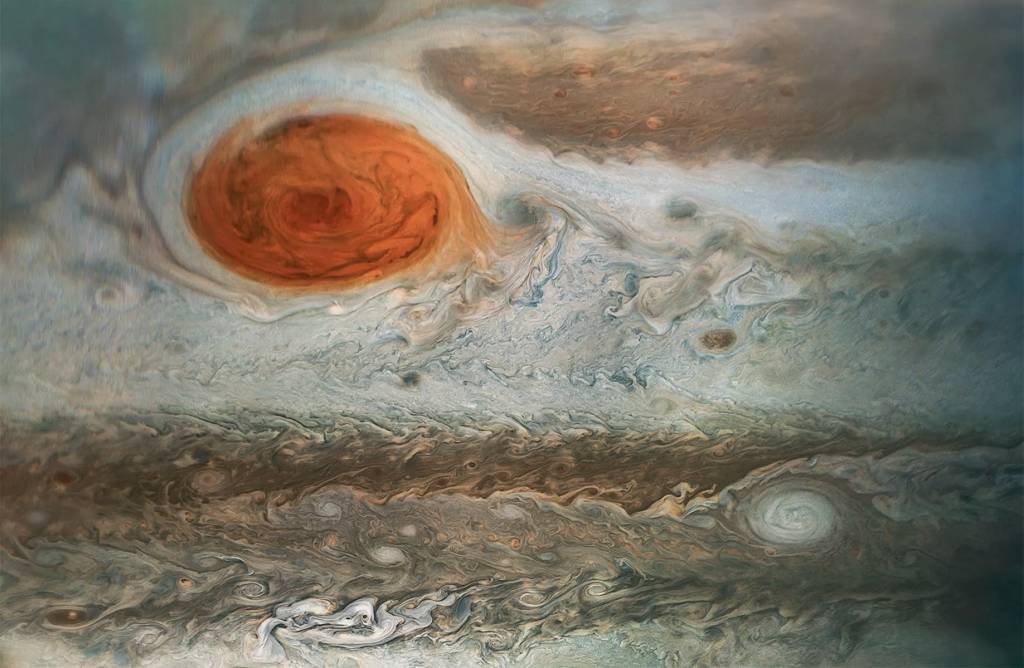 3 – NASA – JUPITER – MANCHA a.jpg REALIDADE - Os círculos de Júpiter registrados pela sonda Juno: o espaço nu e cru, sem impressionismo, em foto de 2018