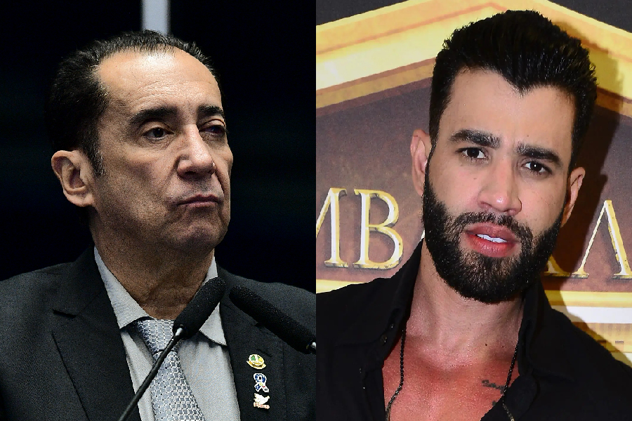 Jorge Kajuru e Gusttavo Lima: senador defende cantor sertanejo, alvo de investigação