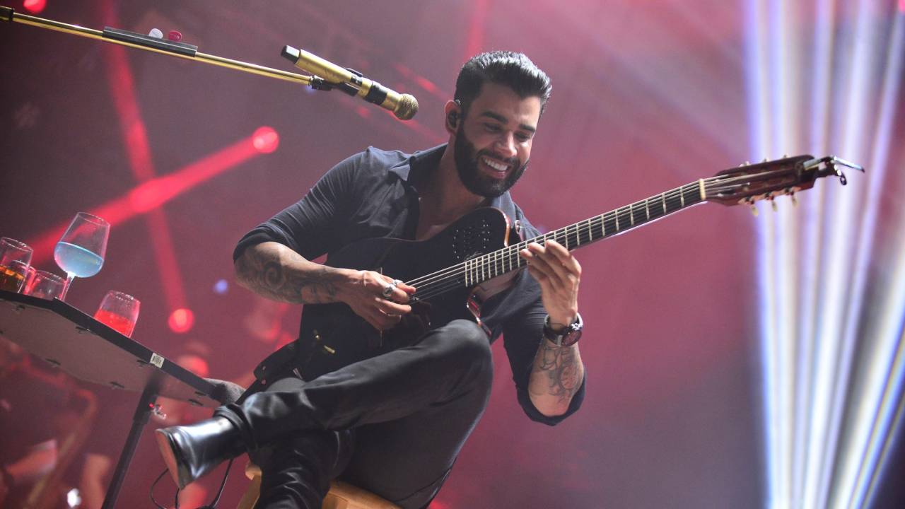 O cantor sertanejo Gusttavo Lima em show em Miramar, na Florida, em 2022
