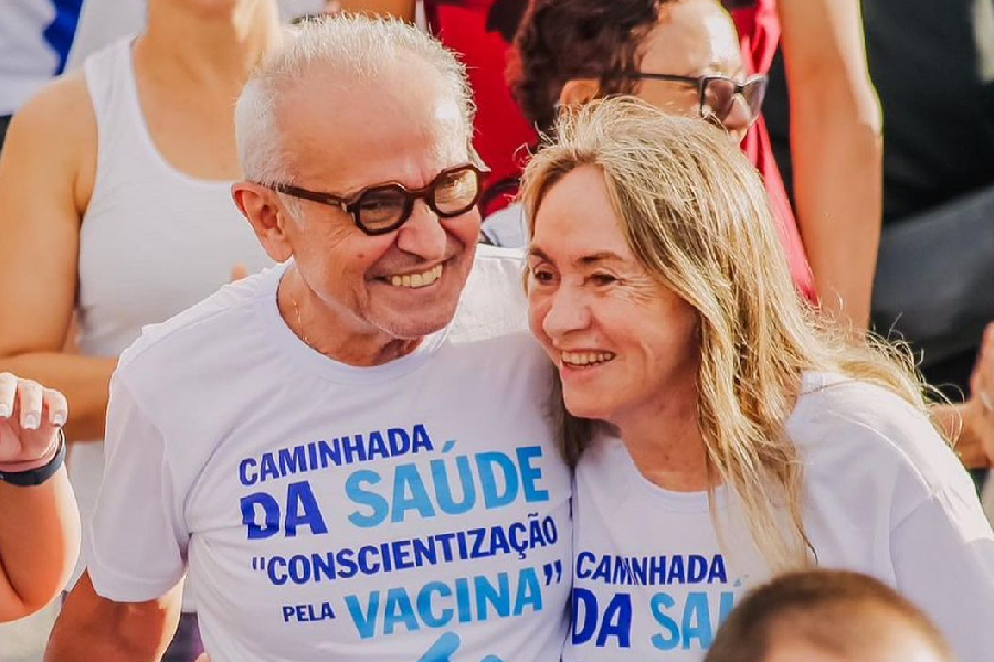Cícero Lucena, prefeito de João Pessoa. e a primeira-dama, Lauremília