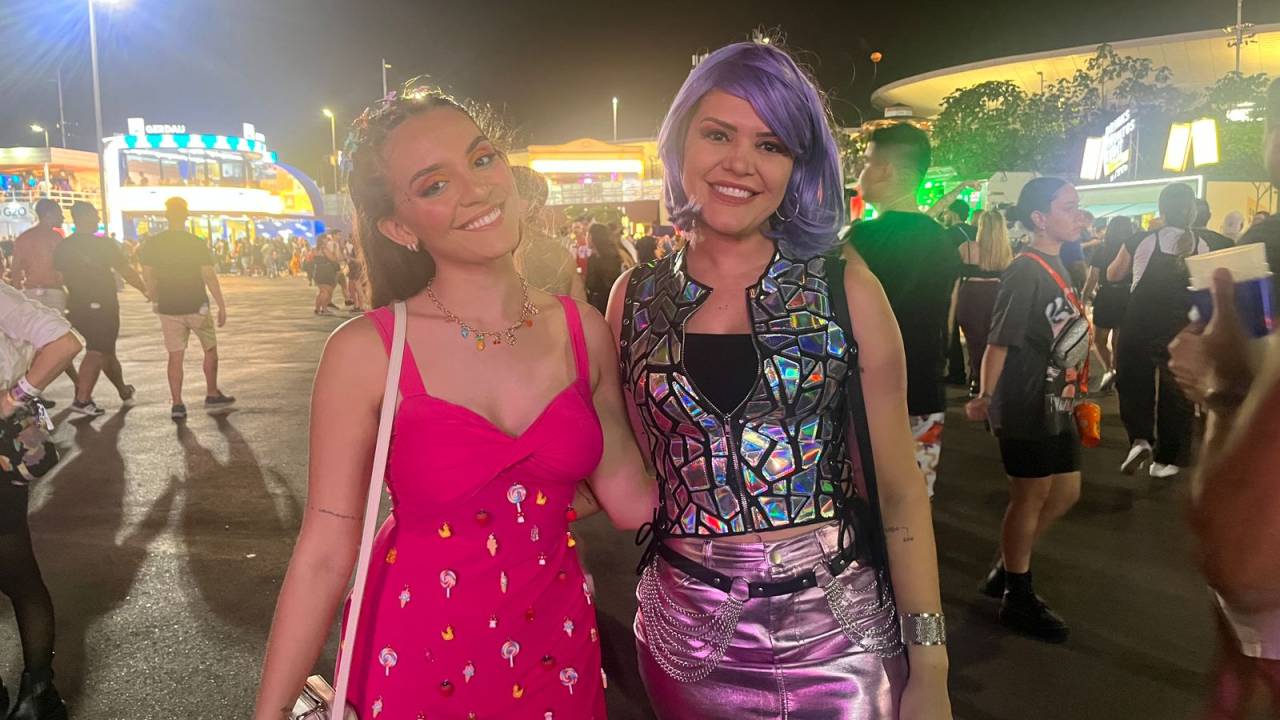 Maria Júlia e a mãe, Patricia Motta, saíram do Paraná para assistir ao show de Katy Perry no Rock in Rio