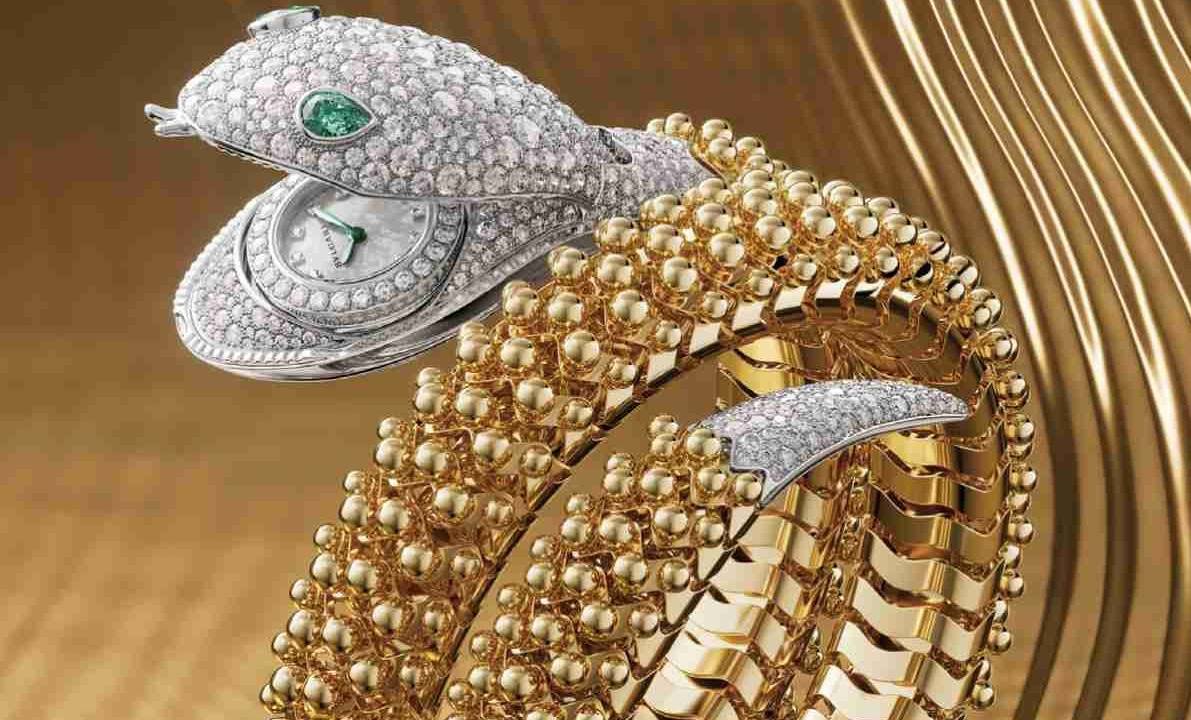 Serpenti: relógio emite sons graças a uma tecnologia da marca italiana que alia contas de ouro e pedras preciosas