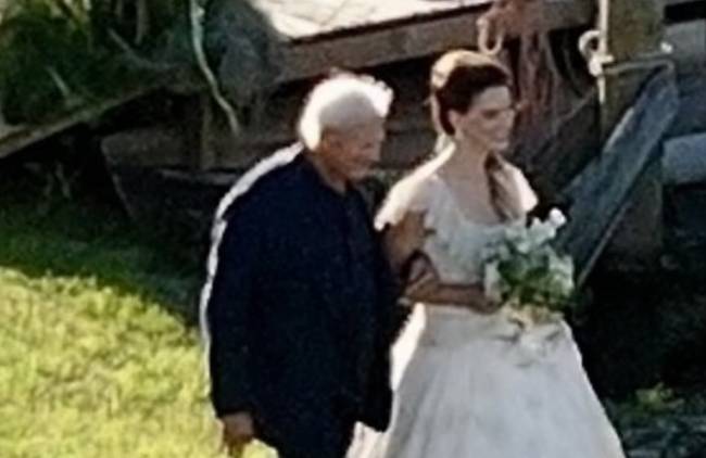 Lana Del Rey com o pai no seu casamento