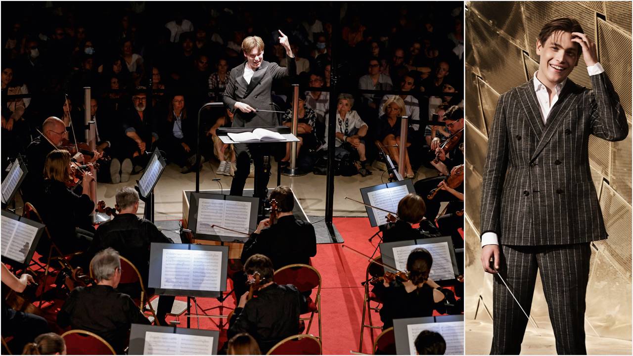 TALENTO CINTILANTE - Mäkelä à frente da orquestra (à esq.) e em típica pose instagramável: um artista “multitarefa” e muito à vontade nas redes sociais