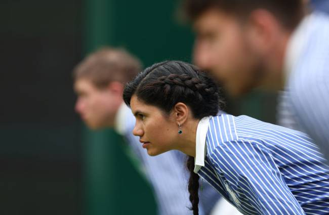 LONDON, ENGLAND - JULY 5: Line judges on Court No.1 during day five of The Championships Wimbledon 2024 at All England Lawn Tennis and Croquet Club on July 5, 2024 in London, England. (Photo by Rob Newell - CameraSport/CameraSport via Getty Images)