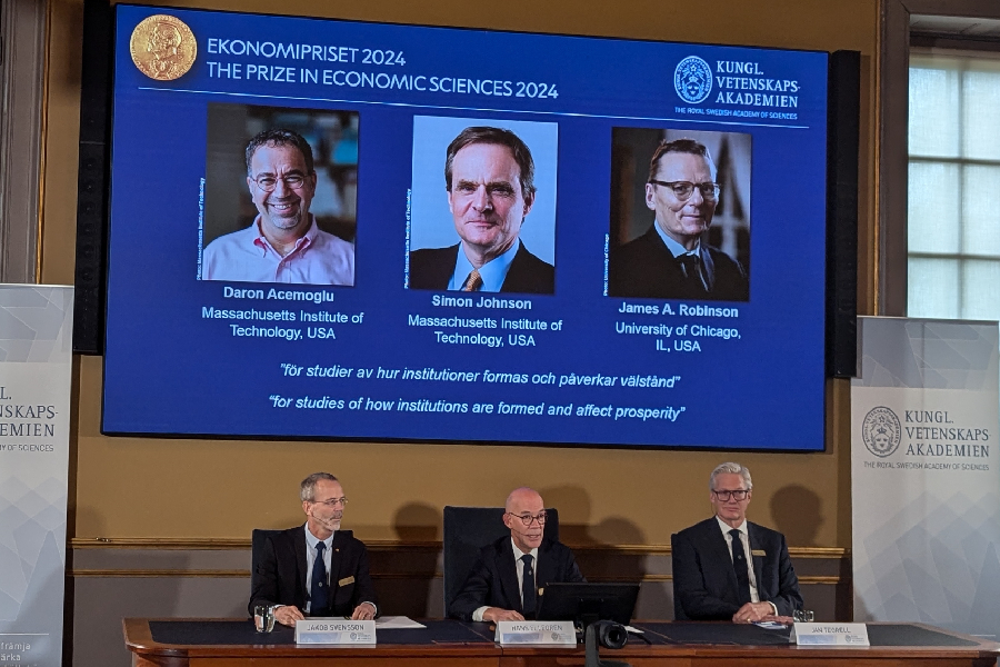 O anúncio dos vencedores do Nobel de Economia //