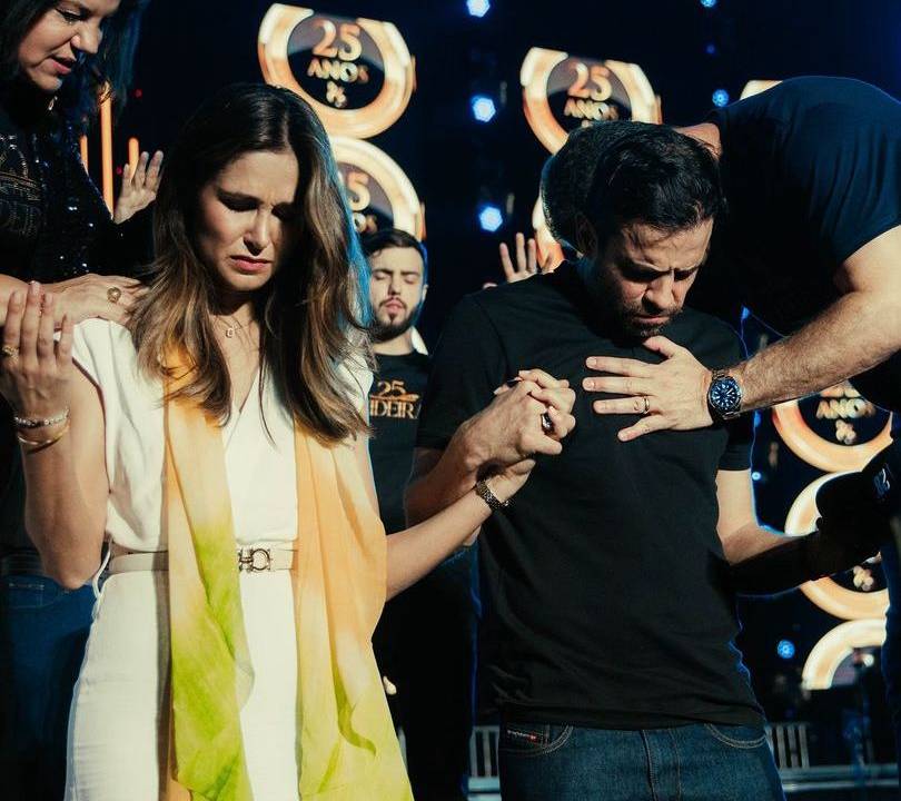 Pablo Marçal em culto na Igreja Videira, de Goiânia