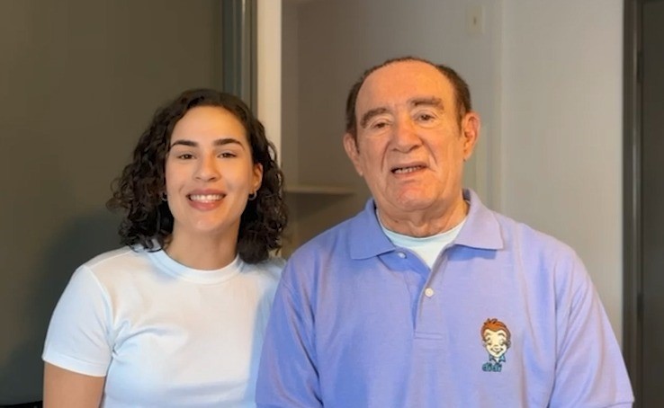 Renato Aragão com a filha, Lívian Aragão
