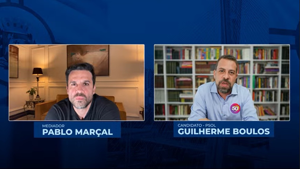Sabatina promovida por Pablo Marçal (PRTB), com a presença de Guilherme Boulos (PSOL)