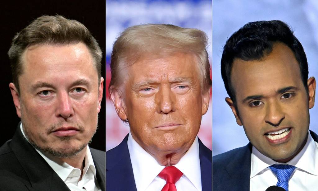 Elon Musk, Donald Trump e Vivek Ramaswamy Elon Musk, Donald Trump e Vivek Ramaswamy