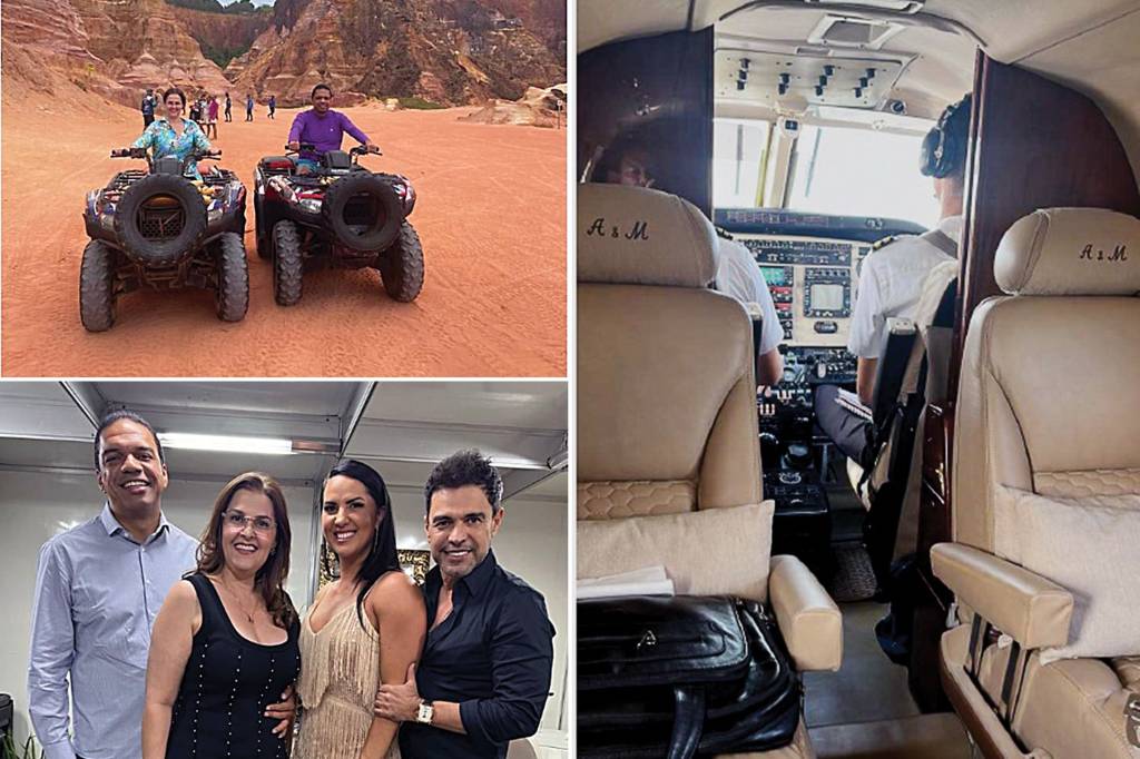 552352 DIVIDENDOS - O lobista e a advogada Mirian Gonçalves, com Zezé Di Camargo: sucesso financeiro, clientes famosos e jatinho com as iniciais do casal bordadas nas poltronas