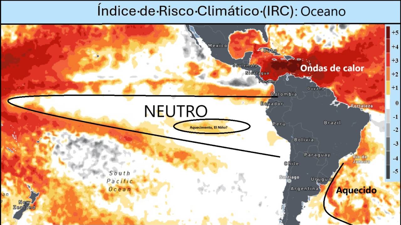 Mapa do Lapis: condição neutra do Pacífico indica que La Niña não vem