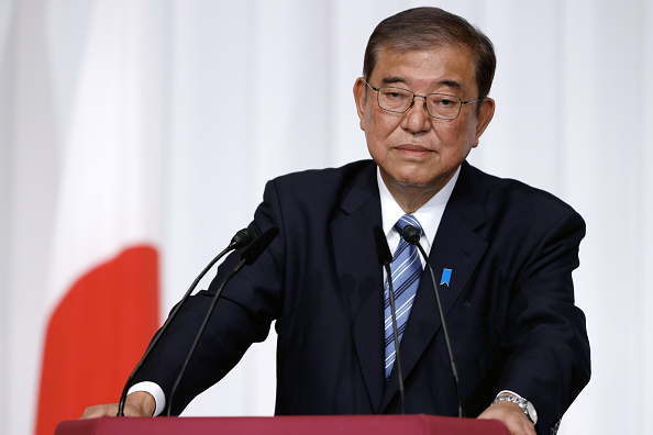 O primeiro-ministro do Japão, Shigeru Ishiba, durante uma coletiva de imprensa em Tóquio. 29/10/2024