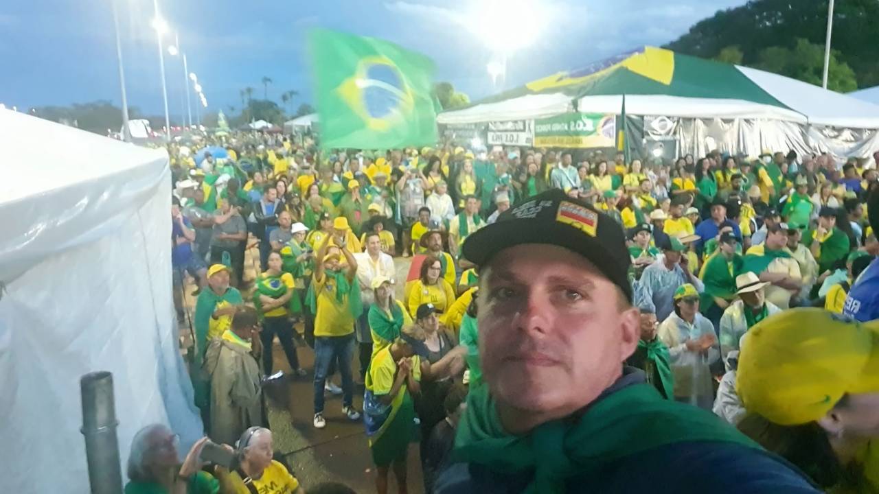 Lucas Rotilli, durante manifestações antidemocráticas