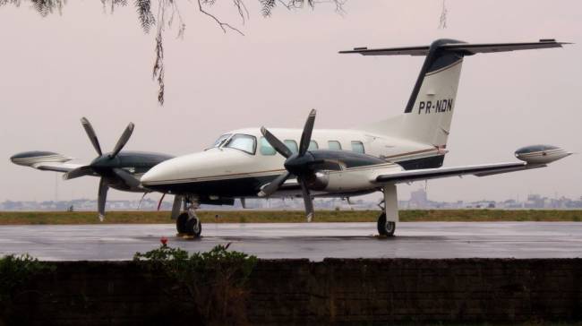 A aeronave Piper PA-42 Cheyenne, de matrícula PR-NDN, caiu neste domingo em Gramado (RS) A aeronave Piper PA-42 Cheyenne, de matrícula PR-NDN, caiu neste domingo em Gramado (RS)