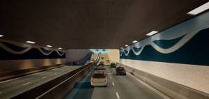 Projeto do Túnel Santos-Guarujá .