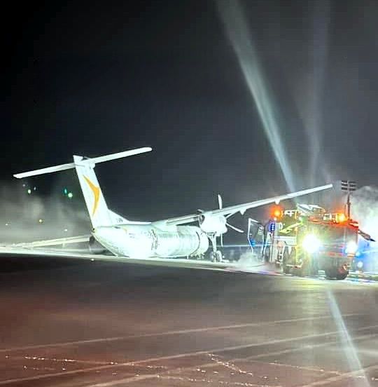 Aeronave da Air Canada após acidente no aeroporto de Halifax